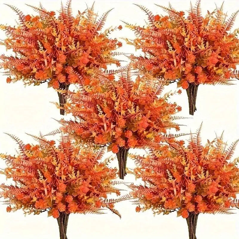 9pcs UV Resistant Artificial Fall Bouquets – Outdoor Garden Decor Artificial Floral Decor Babs