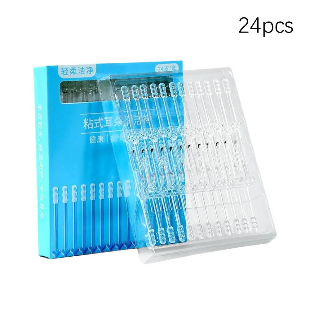 Reusable Sticky Ear Cleaning Swabs – 24pc Kit for All Ages Ear Cleaning Tool Babs A
