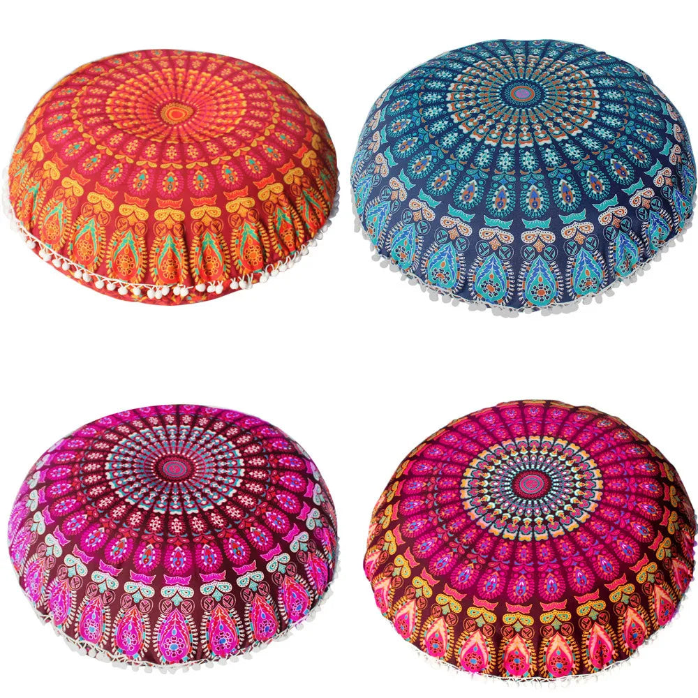 80CM Round Bohemian Floor Cushion Cover – Boho Pillow Case Floor Cushion Cover Babs