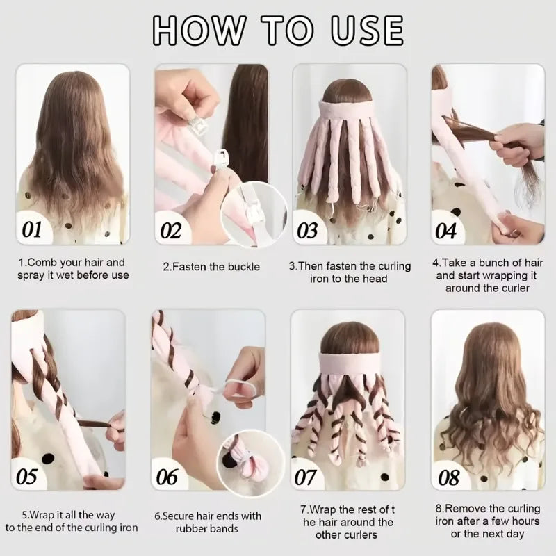 Octopus No-Heat Hair Curler – Soft Foam Overnight Curls No-Heat Hair Curler Babs