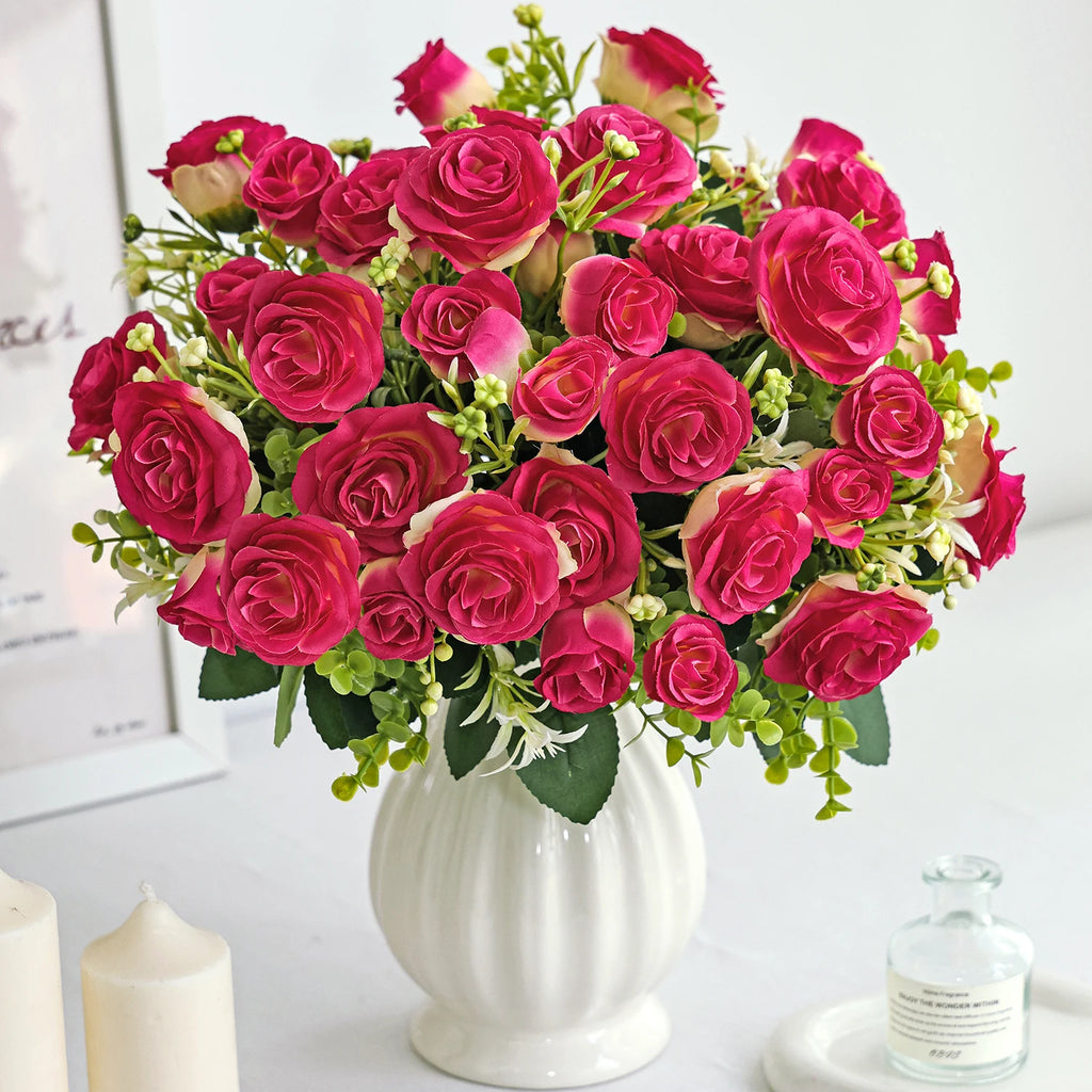 Artificial Silk Rose Bouquet – Wedding & Home Décor Artificial Silk Flowers Babs