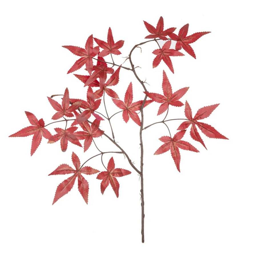 Artificial Maple Leaf Autumn Wreath – Fade-Resistant Fall Decor Artificial Leaf Wreath Babs Red 2 pcs