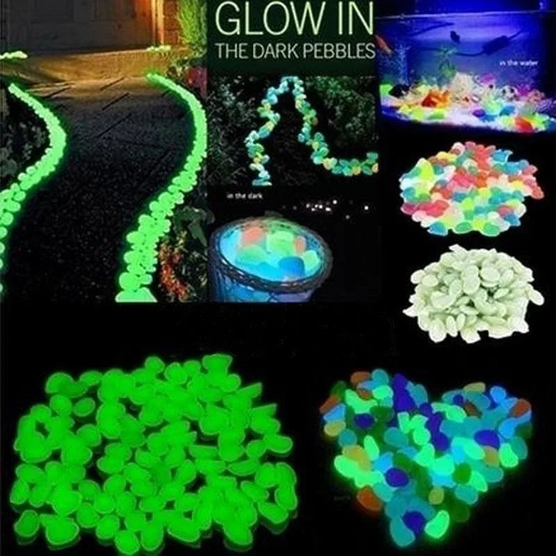 Glow in the Dark Pebbles – Garden Walkway & Fish Tank Stones Decorative Garden Stones Babs