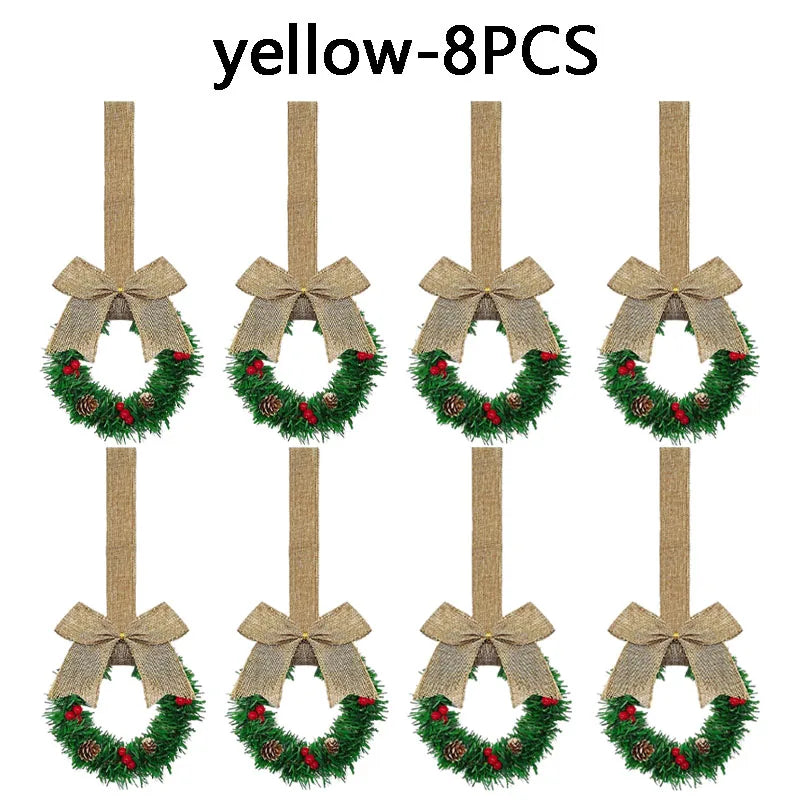 Christmas Garland with Red Bow – Festive Holiday Cabinet Decor Christmas Garland Babs yellow-8PCS