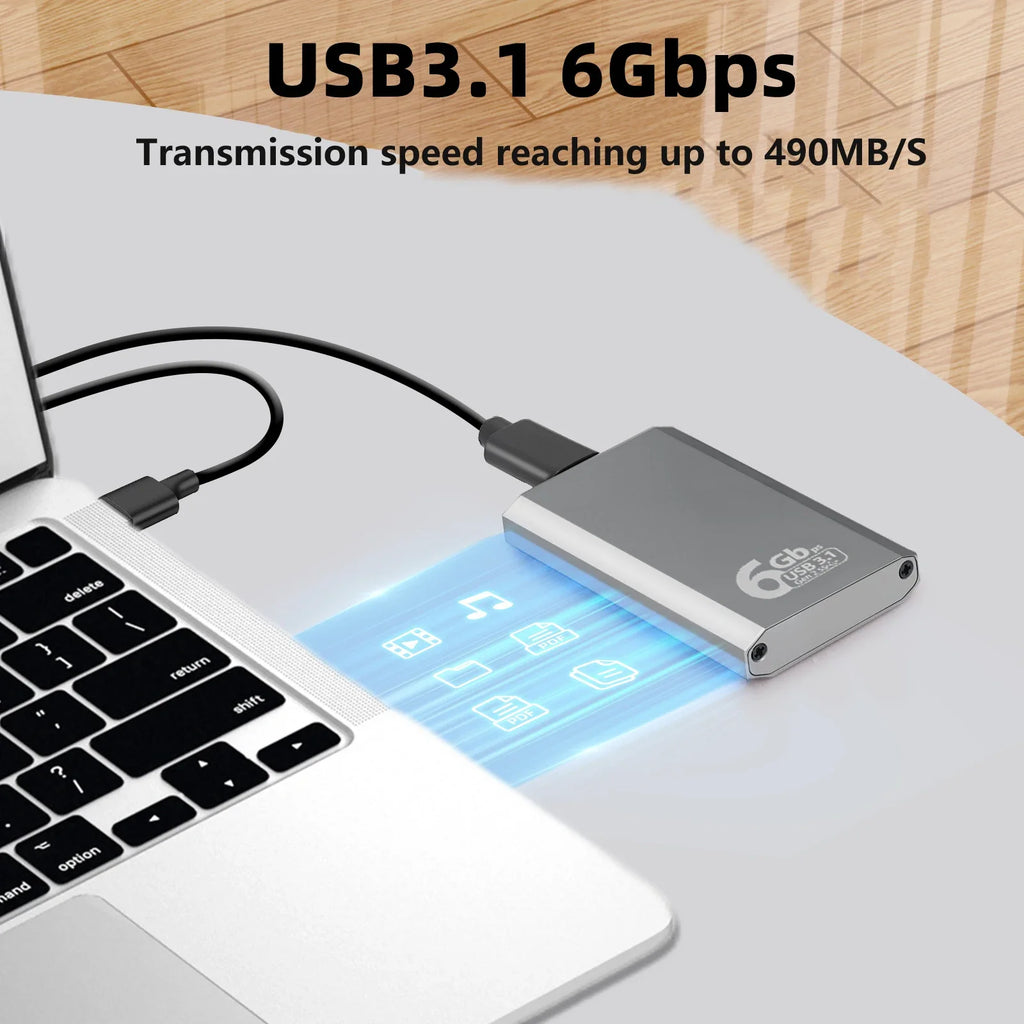 mSATA to USB 3.1 Gen2 SSD Enclosure – 10Gbps Aluminum Case SSD Enclosure Babs