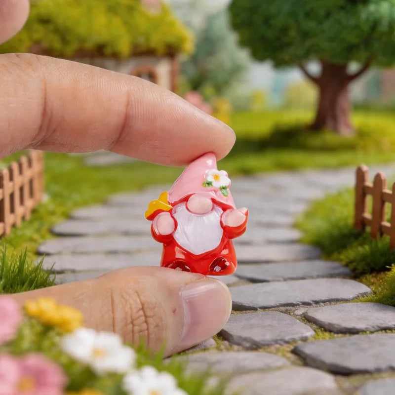 Mini Gnome Figurines Set of 6 – Resin Elf Garden & Xmas Decor Resin Gnome Figurines Babs