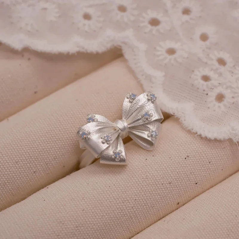 Bowknot Zircon Ring for Women – Adjustable Copper Fashion Ring Fashion Ring Babs