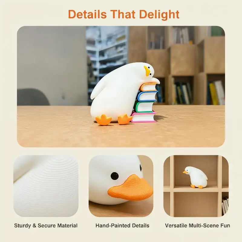 Cute Duck Bookend – Anti-Slip Decorative Book Holder for Desk Decorative Bookend Babs