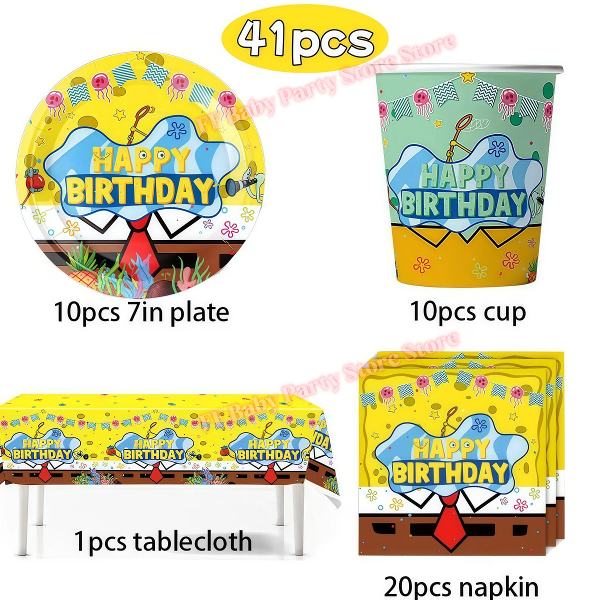 Cartoon Kids Birthday Party Decoration Set – Balloons, Backdrop & More
