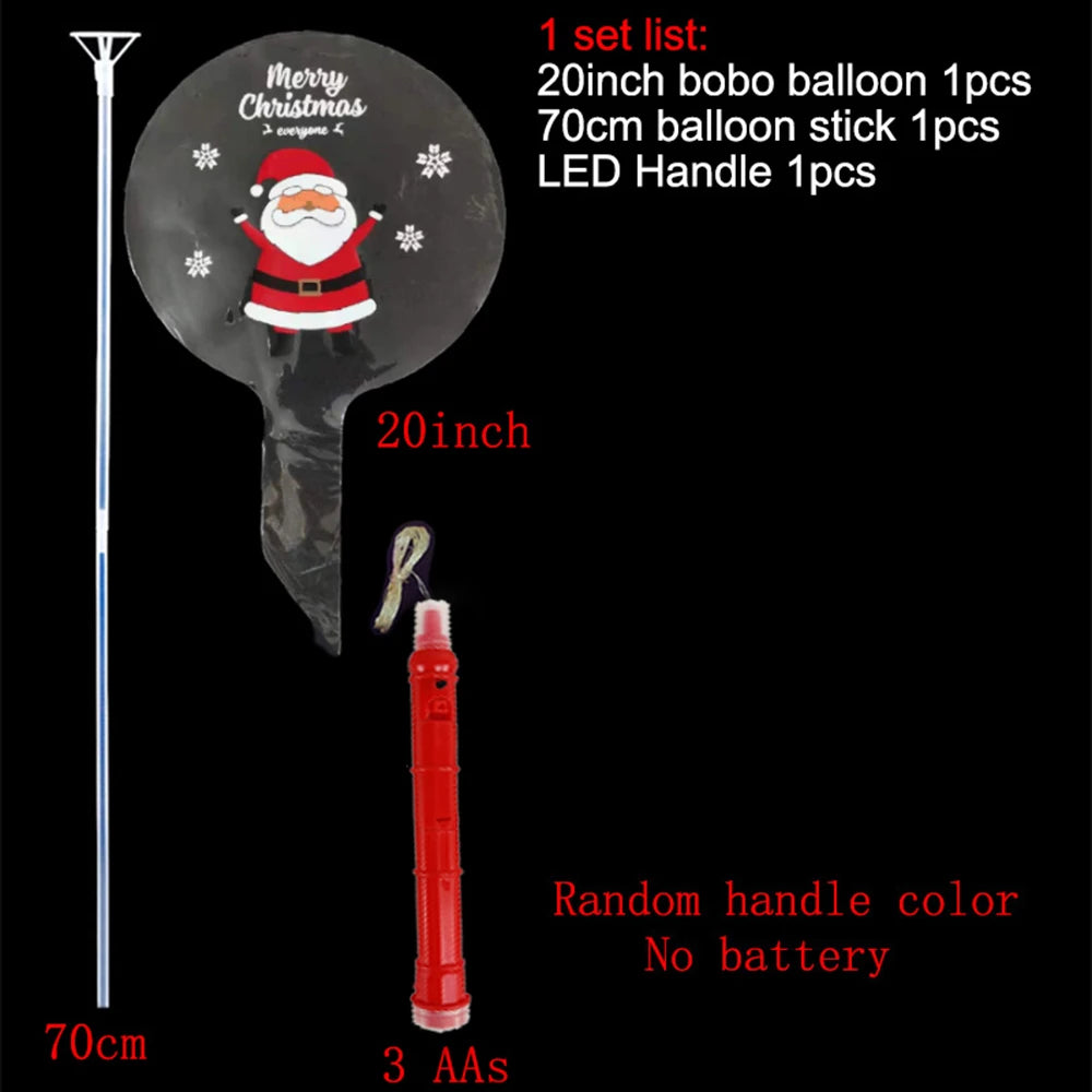 Christmas LED BoBo Balloons Set – Flashing Handle & 70cm Stick LED Party Balloons Babs Red A 15 Packs