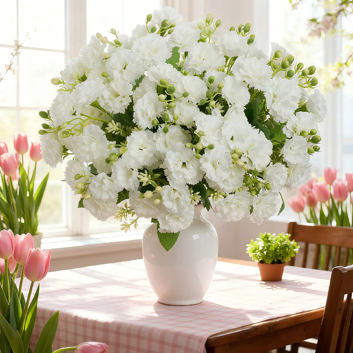 Silk Carnation Artificial Flower Bouquet – Wedding & Home Decor Artificial Flower Babs