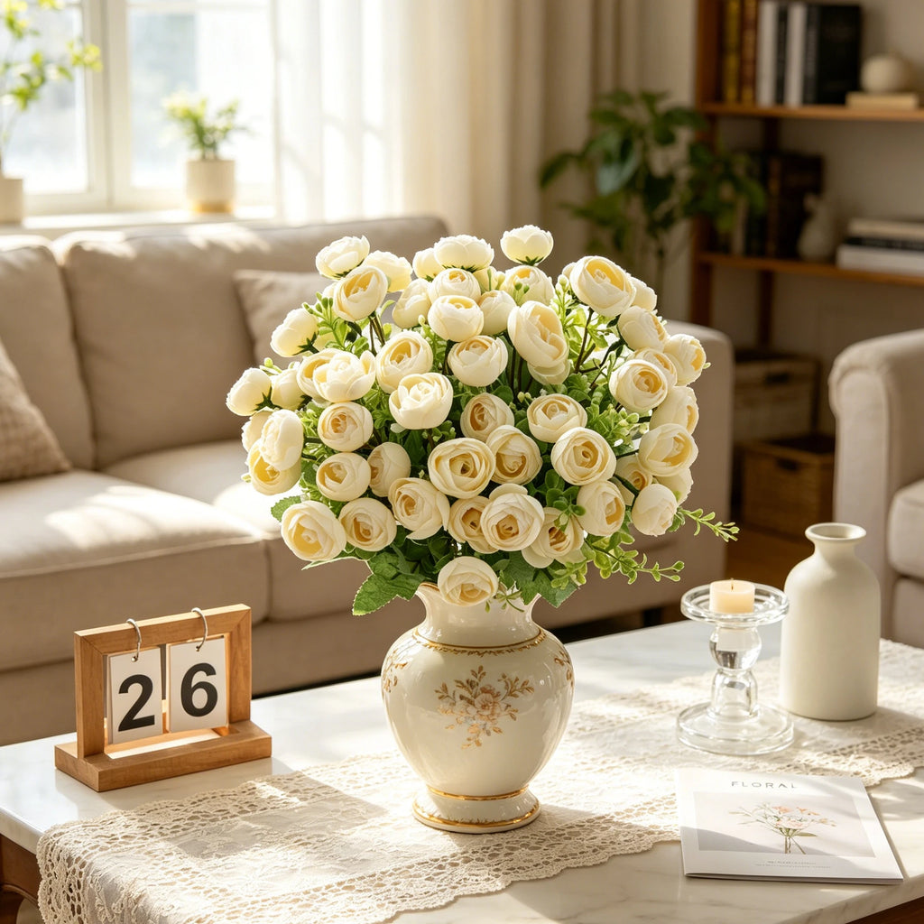 Silk Artificial Tea Bud Flowers – Wedding Bouquet & Home Décor Artificial Flowers Babs