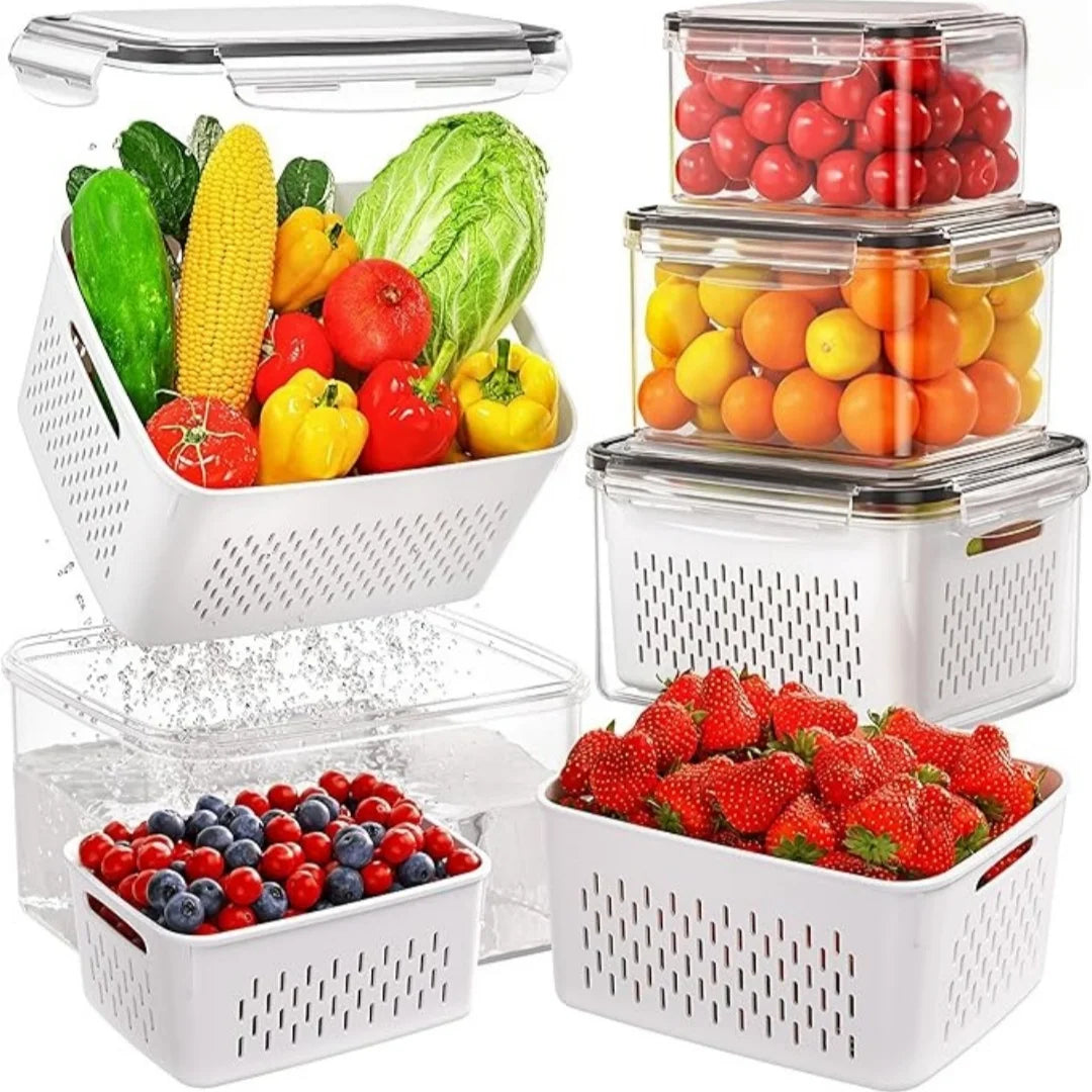 9-Piece Fruit Storage Containers with Colander & Strainer Fruit Storage Containers Babs