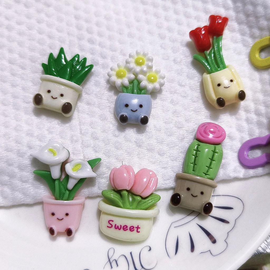 Cute Kawaii Potted Plant Fridge Magnets – Cactus & Flower Decorative Fridge Magnets Babs
