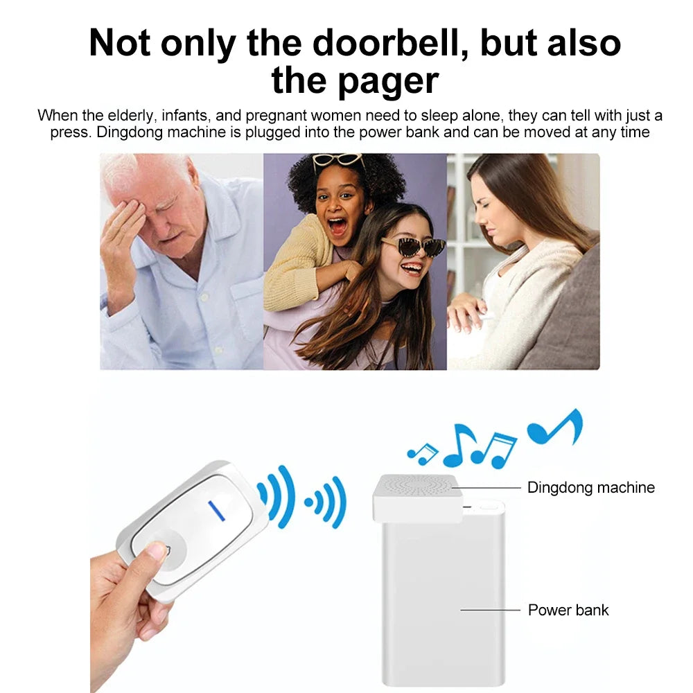 USB Wireless Doorbell – 38 Melodies, Waterproof & No Wiring Wireless Doorbell Babs