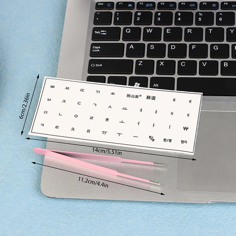 Korean Keyboard Stickers – Transparent Film, Universal Laptop & Desktop Keyboard Stickers Babs Black