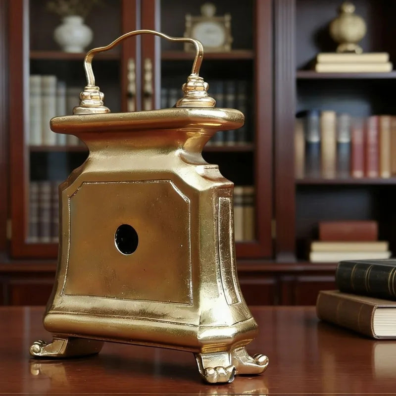 Retro Gold Desk Clock – Antique Quartz Table Clock for Home Decorative Desk Clock Babs