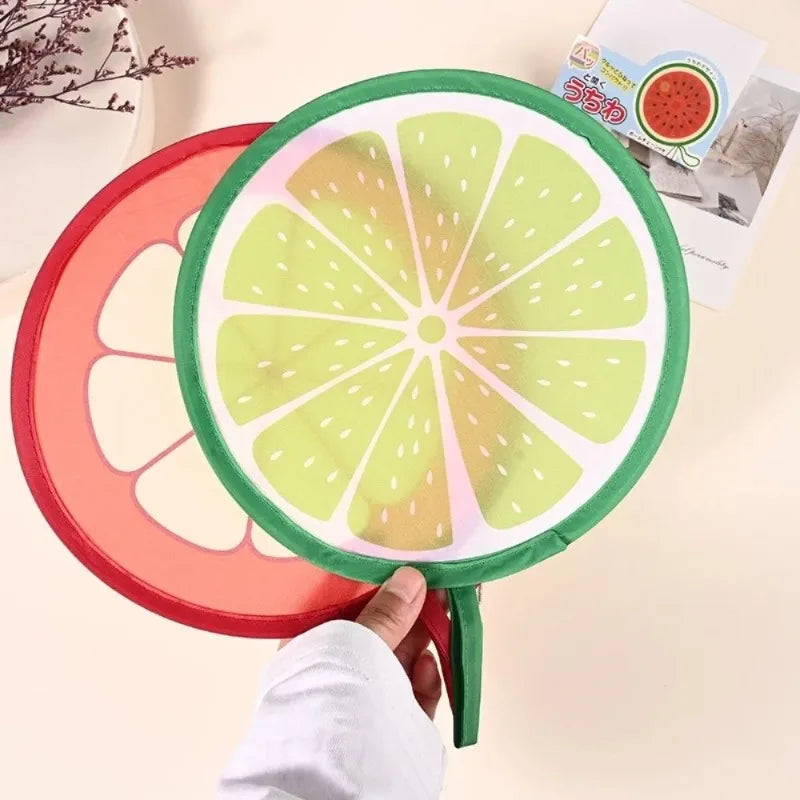 Fruit Cartoon Round Foldable Hand Fan – Portable Pocket Fan Foldable Hand Fan Babs