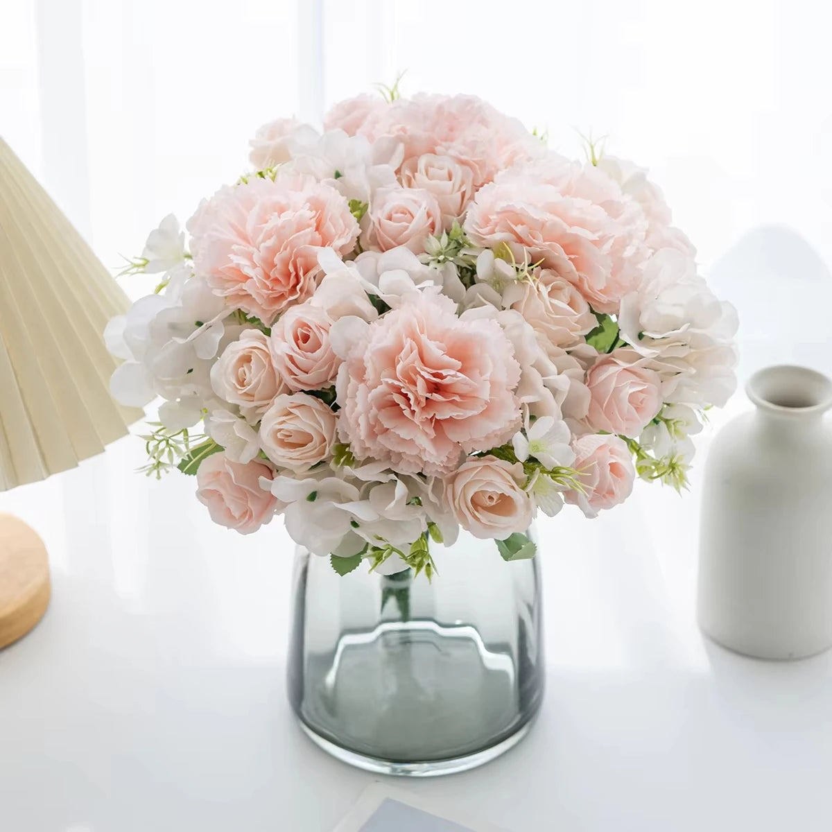 Artificial Silk Carnation Rose Bouquet – Wedding & Home Decor Artificial Flower Bouquet Babs