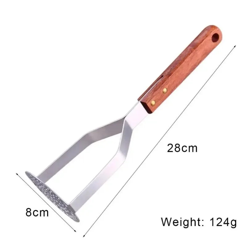 Heavy Duty Stainless Steel Potato Masher with Wooden Handle Potato Masher Babs