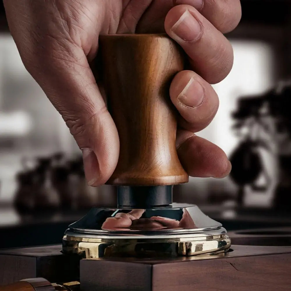 51/53/58MM Coffee Tamper – Wood Handle & Spring Leveler Coffee Tamper Babs