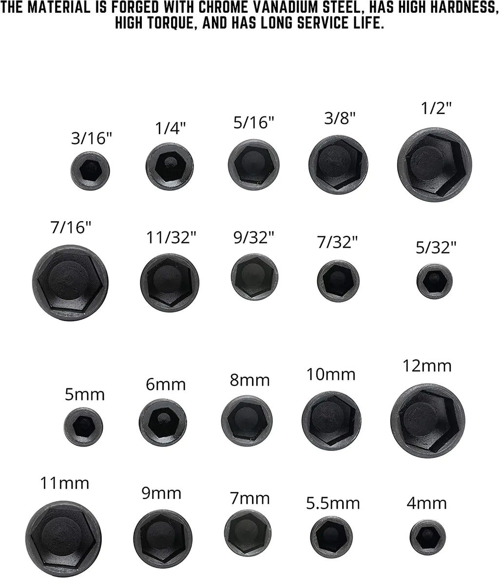 9-Piece Hex Shank Socket Set 5–13mm Metric Impact Bits Kit Impact Socket Set Babs