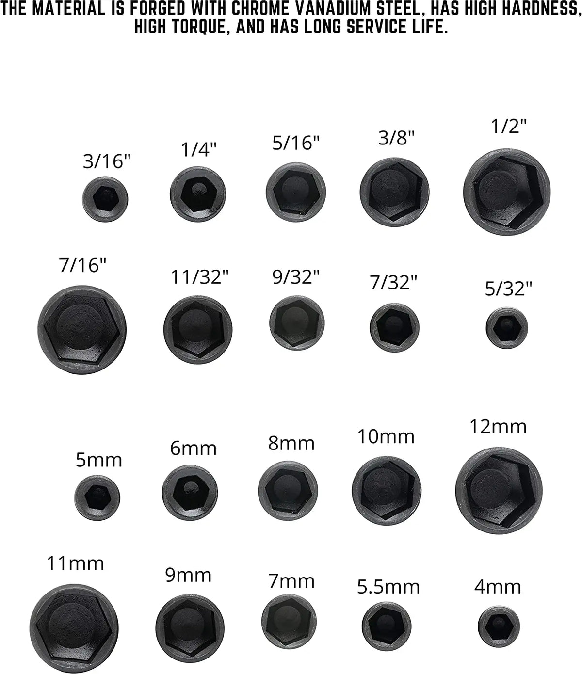 9-Piece Hex Shank Socket Set 5–13mm Metric Impact Bits Kit Impact Socket Set Babs