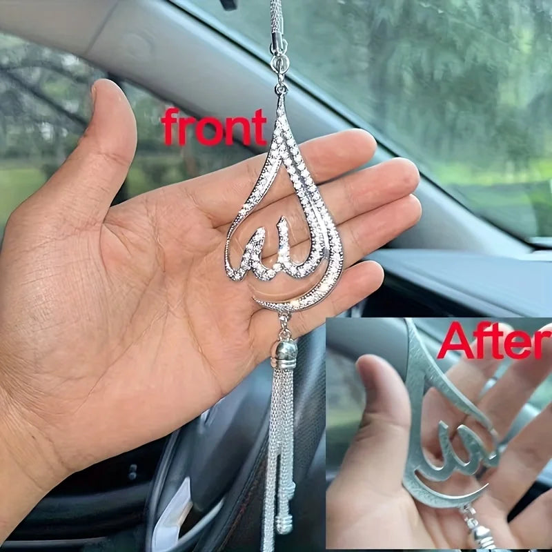 Droplet Rhinestone Car Rearview Mirror Ornament – Handmade Car Interior Ornament Babs