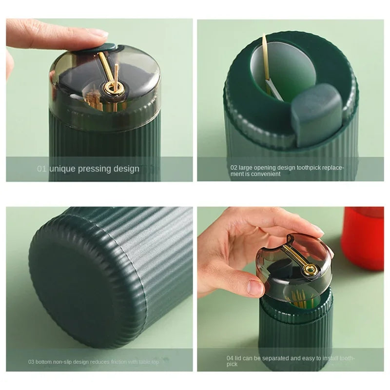 Pop-Up Automatic Toothpick Dispenser | Press & Serve Toothpick Dispenser Babs