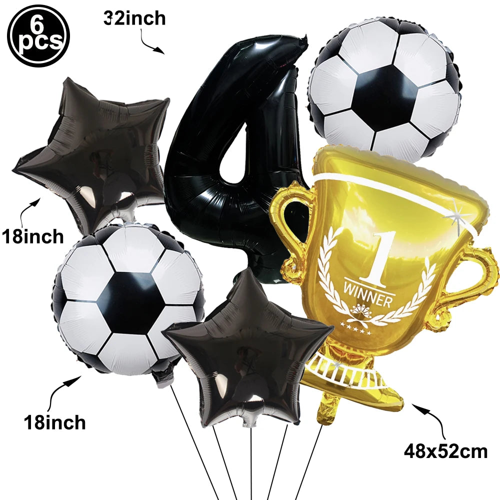 Soccer Party Balloon Kit – Football Birthday Decoration Set Party Balloon Kit Babs B Number 4 As pictures show
