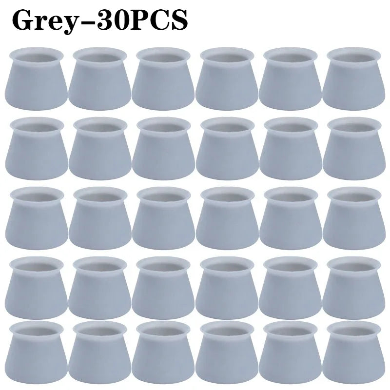 Silicone Chair Leg Caps – Anti-Slip Floor Protector Pads Furniture Leg Caps Babs Grey-30PCS