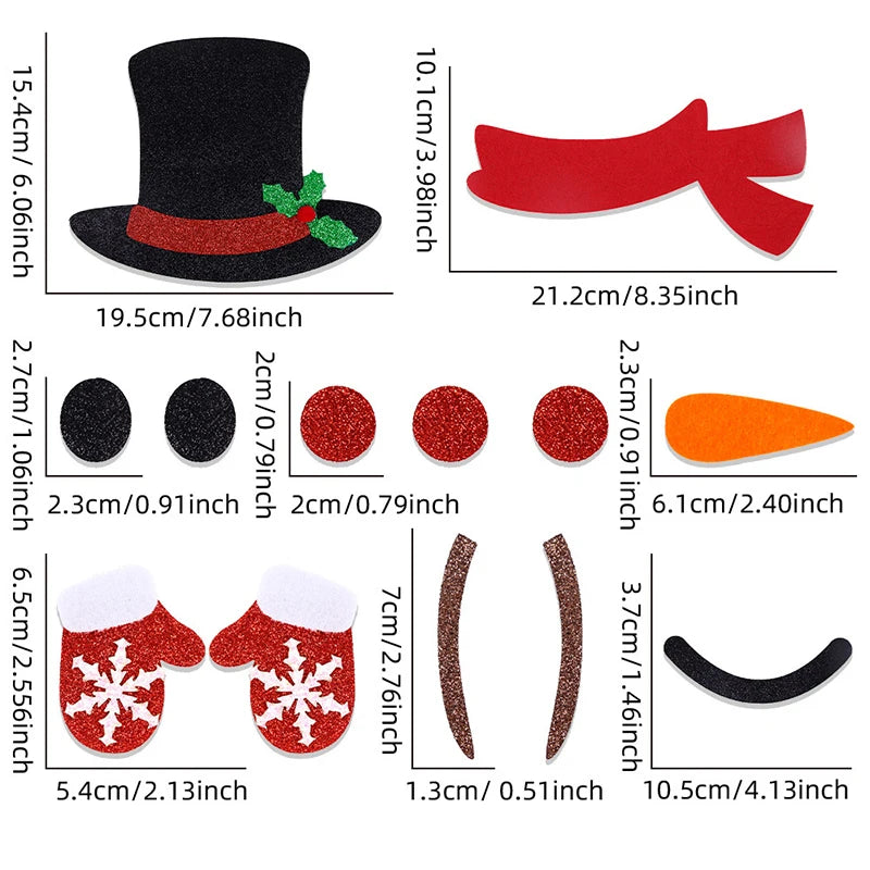 Christmas Snowman Wall & Window Stickers – 2026 New Year Decals Holiday Wall Decals Babs