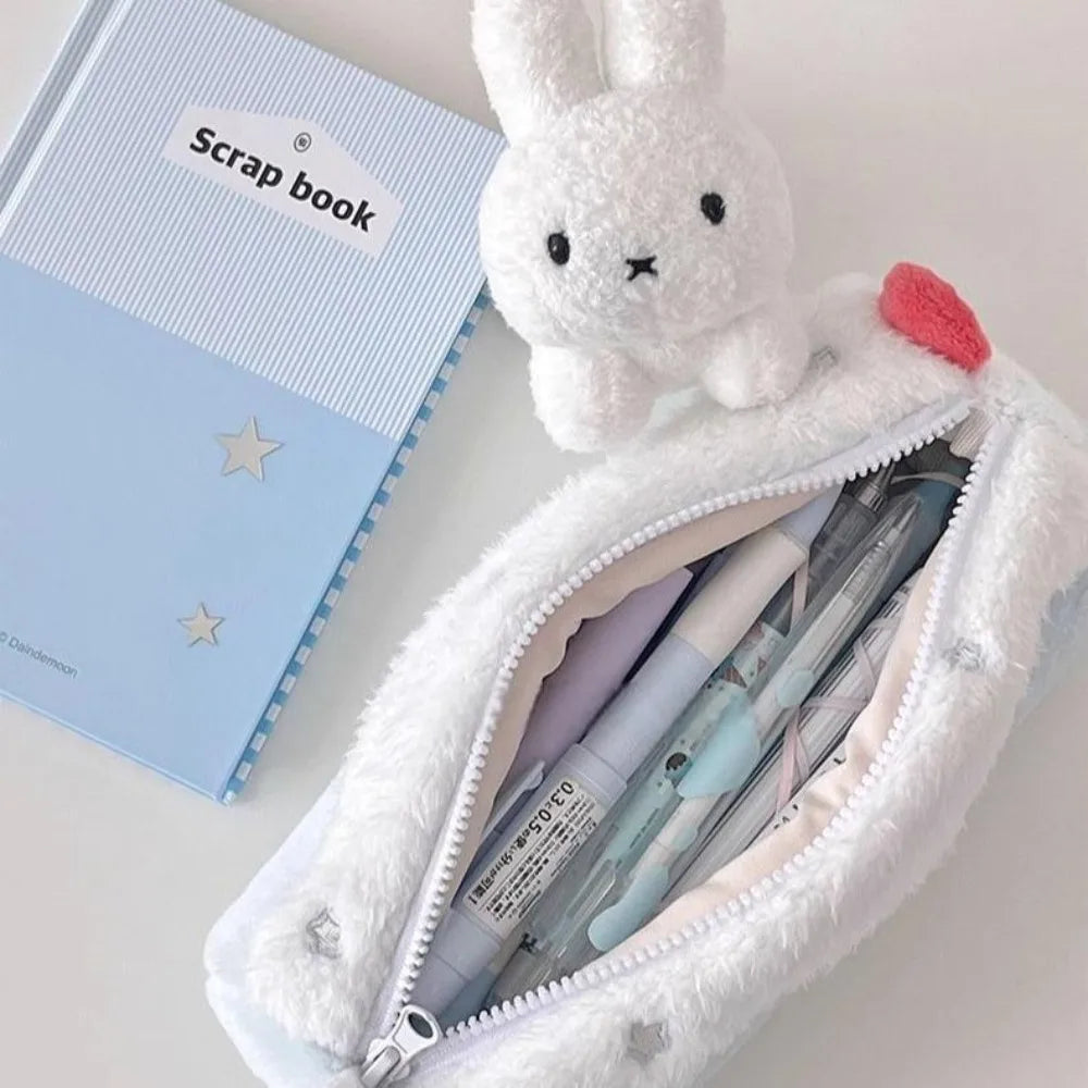 Plush Pencil Case – Cute Large Capacity Student Stationery Bag Plush Pencil Case Babs