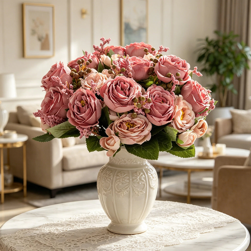 Silk Peony Artificial Flowers for Wedding & Home Décor Artificial Silk Flowers Babs