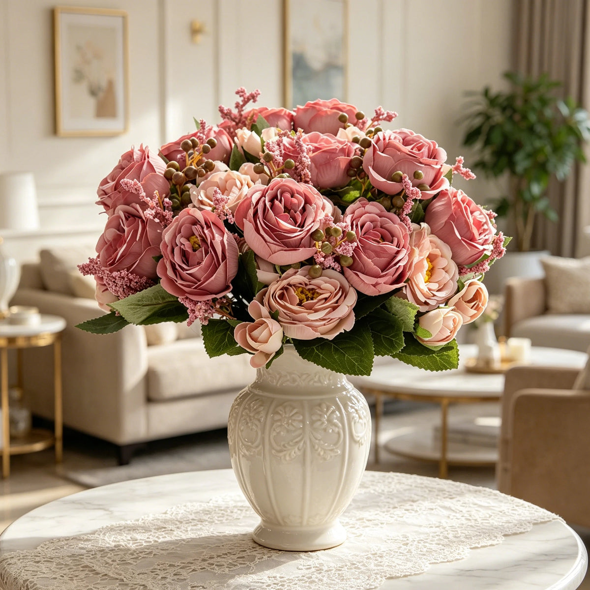 Silk Peony Artificial Flowers for Wedding & Home Décor Artificial Silk Flowers Babs
