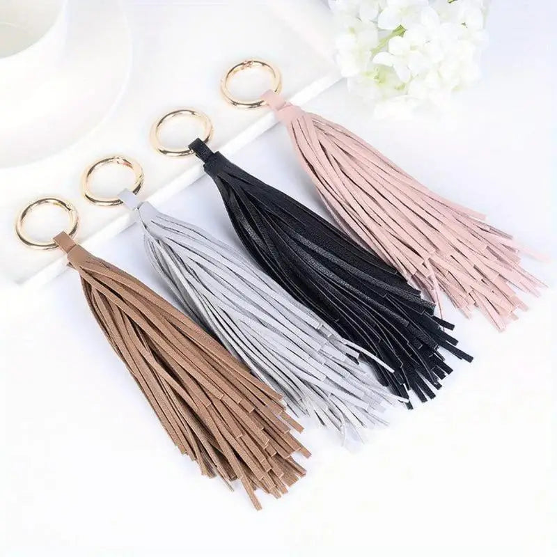 PU Leather Tassel Keychain – Women's Handbag & Car Keyring Tassel Keychain Babs