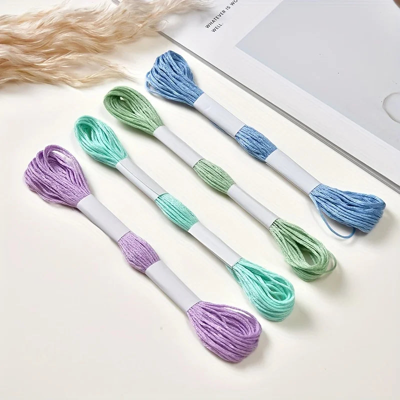 16pcs Macaron Pastel Cross Stitch Threads | DIY Craft Set Embroidery Thread Set Babs