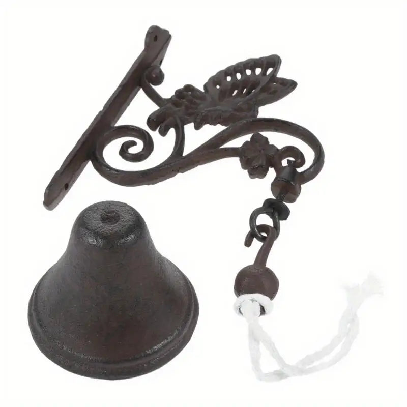 Retro Cast Iron Butterfly Doorbell | Wall Mounted Hand Crank Bell Decorative Doorbell Babs