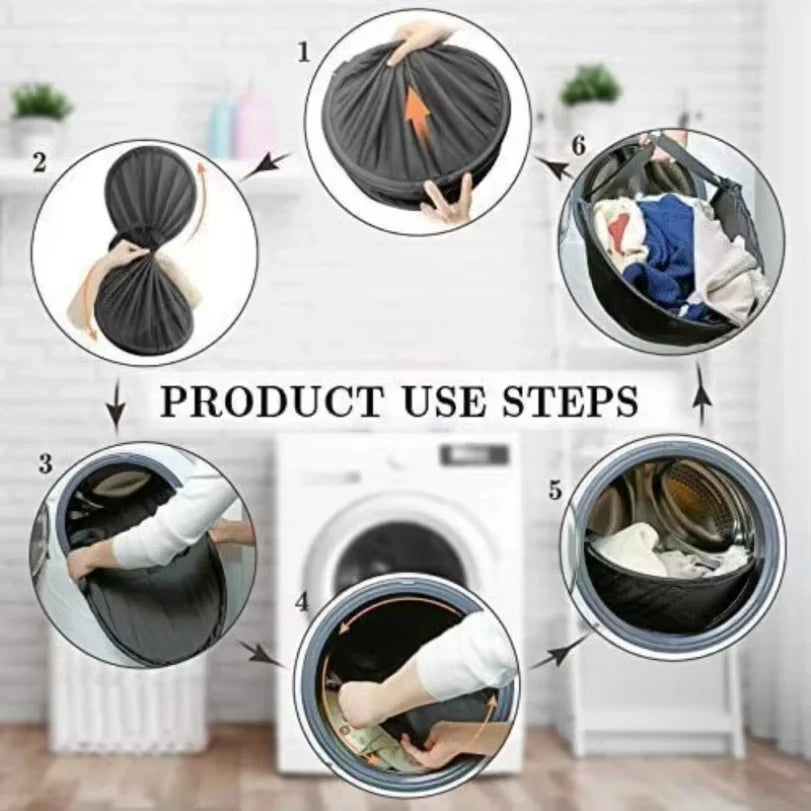 Foldable Pop-Up Laundry Basket – Polyester Dirty Clothes Hamper Laundry Hamper Babs