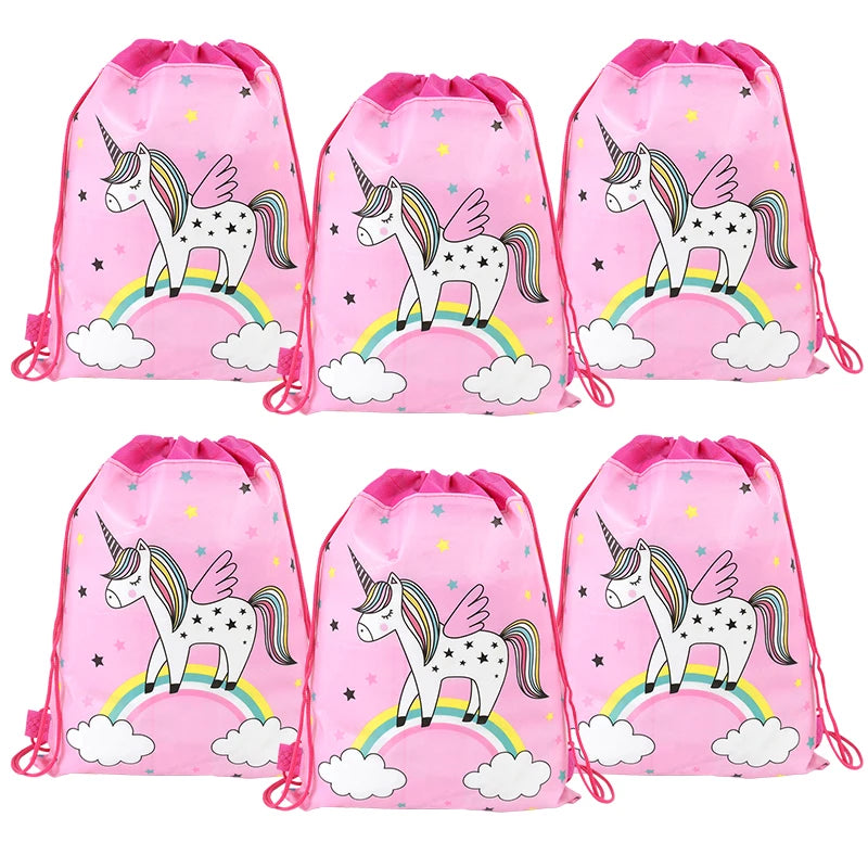 Unicorn Drawstring Bags Kids Party Favors – 1/6/12 Pack Party Favor Bags Babs C 1pcs