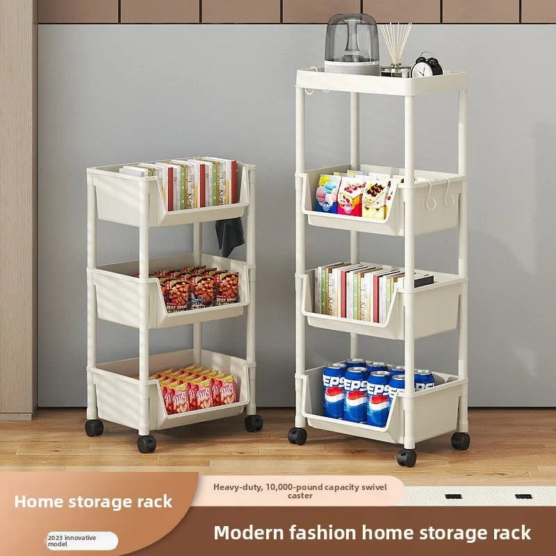 3-Tier Kitchen Cart with Wheels – Mobile Storage Shelf Organizer Rolling Storage Cart Babs