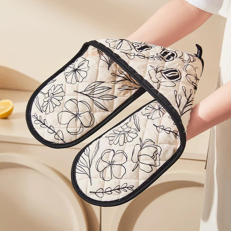 Heat-Resistant Oven Gloves – Thickened Kitchen Baking Mitts Oven Mitts Babs