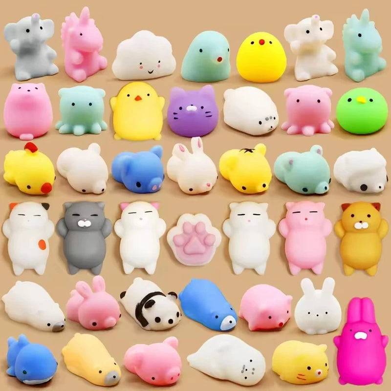 Mini Mochi Squishy Toys Kawaii Kids Party Favors 10/20/50 Pack Squishy Toy Set Babs