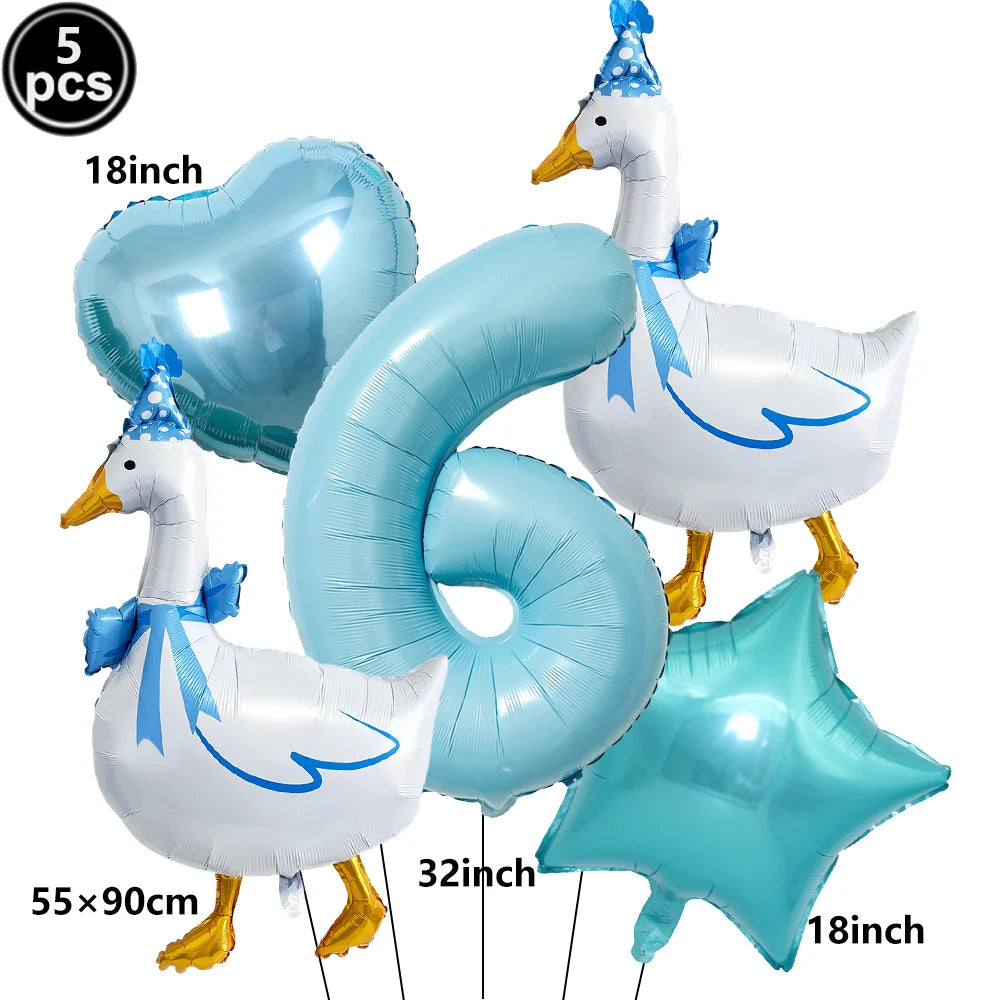 Goose 1st Birthday Foil Balloon Set – Farm Animal Party Decor Birthday Foil Balloon Set Babs light green As pictures show