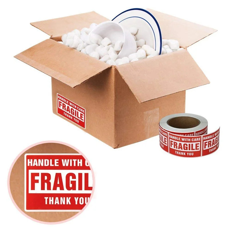 Fragile Handle With Care Stickers 500/1000 PCS – Warning Labels Shipping Warning Labels Babs