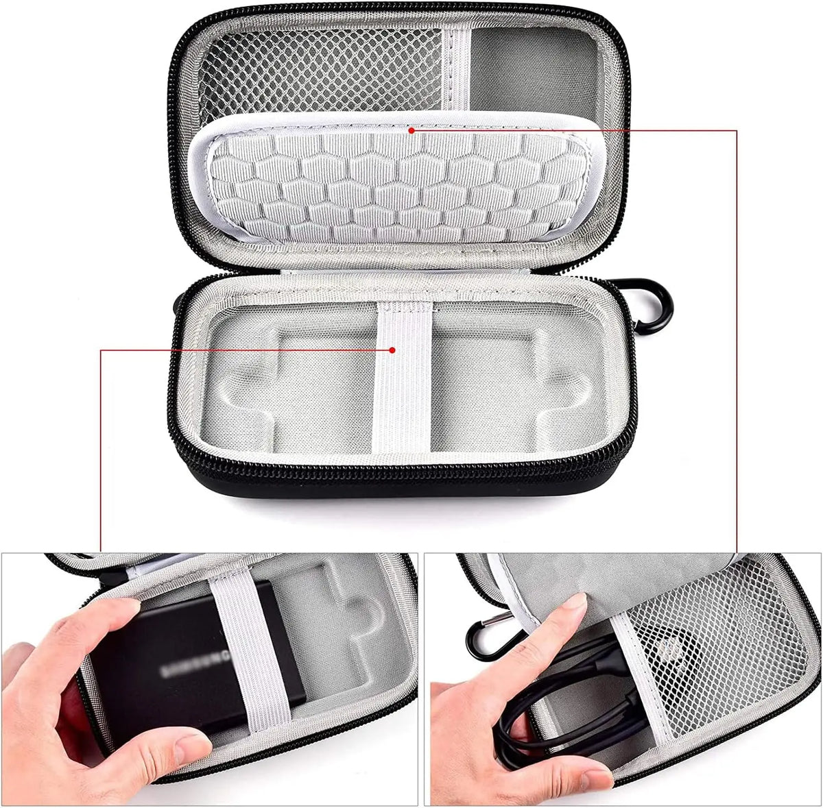Shockproof SSD Case & Travel Bag for USB 3.2 Portable Drives SSD Carrying Case Babs