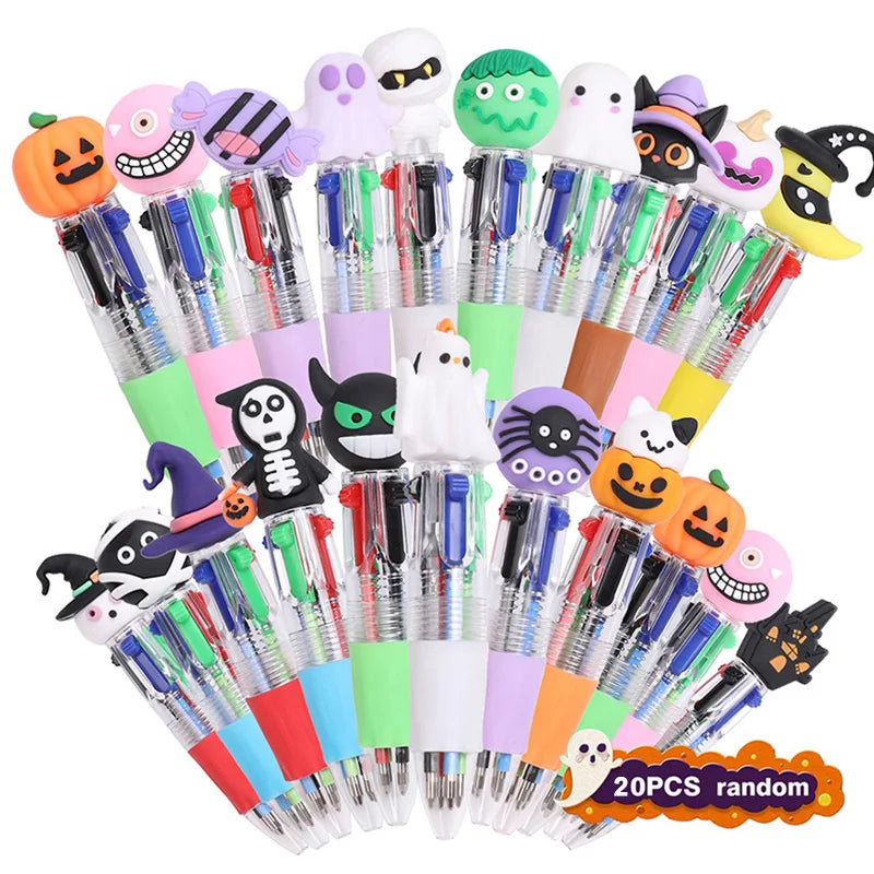 Halloween Mini 4-Color Ballpoint Pens – Kids Party Favors 5–20pc Halloween Novelty Pens Babs 20pcs