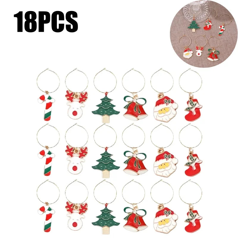 Christmas Wine Glass Charms – Holiday Drink Markers & Gifts Wine Glass Charms Babs 3Set