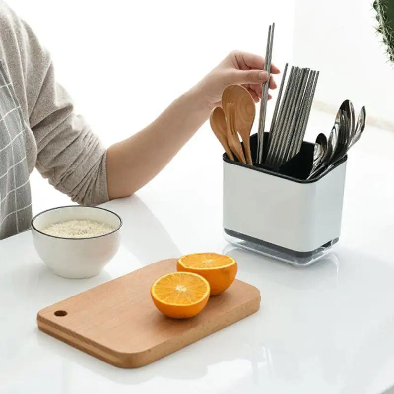 Double Layer Cutlery Drain Rack & Chopstick Holder Organizer Cutlery Organizer Rack Babs
