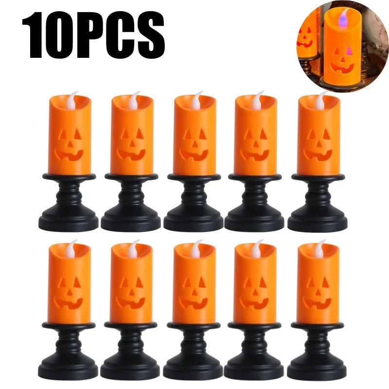 Pumpkin Flameless LED Candle Light – Halloween Party Decor Flameless LED Candle Babs 10PCS